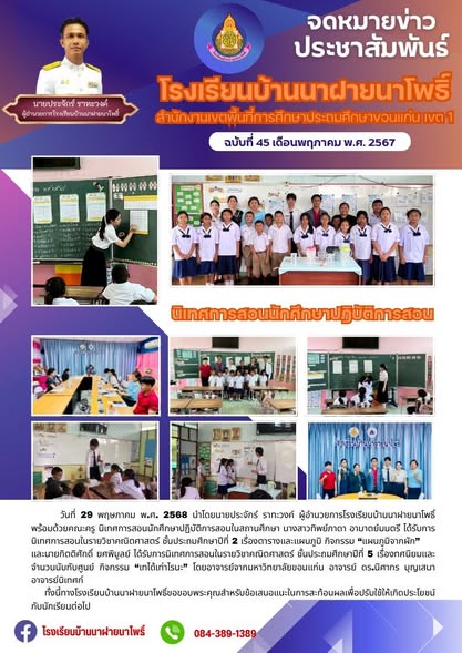 นิเทศการสอนนักศึกษาปฏิบัติการสอนในสถานศึกษา